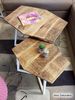 Amagohome Couchtisch 2er-Set sechseckige Couchtische München aus massivem Mangoholz & Eisen Bild 4