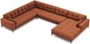 Micadoni Wohnlandschaft Mamaia 7-Sitzer Links Strukturierter Stoff Neve Ziegel schwarze Beine Bild 3