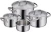 WMF Topf-Set Gourmet Plus, Cromargan® Edelstahl Rostfrei 18/10 (Set, 7-tlg), Mattiert, Hohlgriffe, Innenskalierung, breiter Schüttrand Bild 2