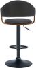 CLP 2er Set Barhocker Nilse Kunstleder mit Holzsitzschale,walnuss/schwarz Metall matt schwarz Bild 5