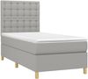 vidaXL Boxspringbett mit Matratze Hellgrau 90x190 cm Stoff, Härtegrad: H2 [3142617] Bild 3