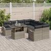 vidaXL Gartensofa-set mit Kissen mit Kissen 9 pcs Grau Polyrattan 3357172 Bild 3