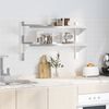 vidaXL Wandregal mit 2 Böden 100x30x60 cm Silbern Edelstahl 30310 Bild 3