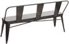 3er Sitzbank HWC-H10, Garderobenbank Esszimmerbank, Kunstleder Chesterfield Industrial Gastronomie ~ schwarz-grau Bild 3