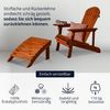 KHG Gartensessel mit Armlehnen inkl. Hocker aus 100% Eukalyptus-Echtholz, wetterfest, offene Rückenlehne aus Massivholz, Outdoor Lounge 120kg belastbar - Braun Bild 4