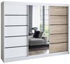 A&J MöbelLand Schwebetürenschrank VILUNO mit 4 Schubladen und Spiegel Bild 4