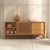 IDIMEX Sideboard ADAMO, Kommode 175 cm aus Massivholz mit Lamellenschiebetüren Eiche Finish Bild 3