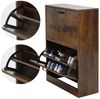 ML-DESIGN Schuhschrank Schuhkommode aus Holz Schuhregal Schuhständer Schuhablage mit 2 Klappfächern Dunkelbraun Schuhkipper Bild 3