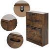 ML-DESIGN Schuhschrank Schuhkommode aus Holz Schuhregal Schuhständer Schuhablage mit 2 Klappfächern Dunkelbraun Schuhkipper Bild 2