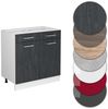 Küchenunterschrank R-Line Schwarz Beton 80 cm AP Marmor Vicco Bild 5