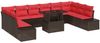 vidaXL Gartensofa-set mit Kissen 11 pcs Braun und Rot Poly-Rattan 3349260 Bild 2