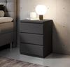 OLLI Nachttisch mit drei Schubladen in Graphit - Moderner Nachtschrank mit Stauraum für Ihr Bett - 45 x 61 x 38 cm (B/H/T) Bild 2