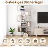 COSTWAY Bücherregal, Standregal mit 6 Fächern, 20 kg/Ebene, 80x23x192cm, grau Bild 3
