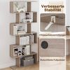 COSTWAY Bücherregal, Standregal mit 6 Fächern, 20 kg/Ebene, 80x23x192cm, grau Bild 4