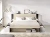 Vente-unique - KEROSIA Bett Holz, Platte SchwarzBeige - B 183,8 cm x H 92 cm x L 220,5 cm Bild 2