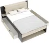Vente-unique - KEROSIA Bett Holz, Platte SchwarzBeige - B 183,8 cm x H 92 cm x L 220,5 cm Bild 5