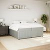 vidaXL Boxspringbett mit Matratze Hellgrau 200x200 cm Samt 3285662 Bild 3