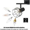 Zedelmaier Deckenstrahler Deckenleuchten 2/3/4 Flammig Deckenspots, E14/40W, ohne Leuchtmittel, ohne Leuchtmittel, Schwenkbar 350°, für Wohnzimmer Schlafzimmer Arbeitszimmer Bild 2