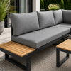 greemotion Lounge-Set Samara, 2-teilig, Gartenmöbel-Set, Loungemöbel-Set, aus Aluminium, schwarz, anthrazit, Holzfarben Bild 4