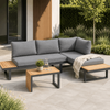 greemotion Lounge-Set Samara, 2-teilig, Gartenmöbel-Set, Loungemöbel-Set, aus Aluminium, schwarz, anthrazit, Holzfarben Bild 2