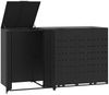 vidaXL Mülltonnenbox für 3 Tonnen Schwarz 207x79x117 cm Stahl 3279978 Bild 2