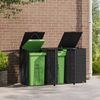 vidaXL Mülltonnenbox für 3 Tonnen Schwarz 207x79x117 cm Stahl 3279978 Bild 3
