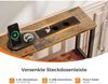 Schreibtisch mit Schubladen 140x48cm LED-Licht Braun Bild 4