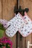 Clayre & Eef Topfhandschuhe Butterfly Paradise, (Set, 2-tlg, 2-teilig), Ofenhandschuhe wattiert Größe: ca. 18x30cm Bild 4