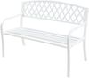 Gartenbank Opsasar Stahl 127x53,5x88 cm Weiß [casa. pro] Bild 3
