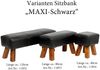 Leder Hocker MAXI-S Schwarz ca. L40cm Teak Echtleder Lederbank Sitzbank Turnbock Bild 4