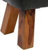 Leder Hocker MAXI-S Schwarz ca. L40cm Teak Echtleder Lederbank Sitzbank Turnbock Bild 2