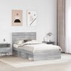 vidaXL Bettrahmen Graues Sonoma 120 x 200 cm Massives Kiefernholz 3409386 Bild 3