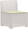 vidaXL 6-Sitzer Garten Sofa mit Kissen Rattan Look PP Weiß 3444114 Bild 3