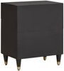 vidaXL Nachttisch mit Tür Schwarz 50 x 33 x 60 cm Massivholz Mango 4018819 Bild 5