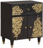 vidaXL Nachttisch mit Tür Schwarz 50 x 33 x 60 cm Massivholz Mango 4018819 Bild 1
