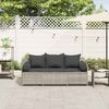 vidaXL Gartensofa mit Kissen 3-Sitzer Hellgrau Poly Rattan 4104177 Bild 3