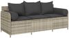 vidaXL Gartensofa mit Kissen 3-Sitzer Hellgrau Poly Rattan 4104177 Bild 2