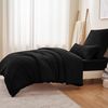 Bettwäsche 155x220 Schwarz + Kissenbezug Mikrofaser Weich Bügelfrei Bild 5