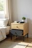 Nachtkommode >55496< 2 Schubladen, anthrazit, eiche Dekor, schwarz - 40x50x45 (BxHxT) Bild 2