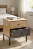 Nachtkommode >55496< 2 Schubladen, anthrazit, eiche Dekor, schwarz - 40x50x45 (BxHxT) Bild 4