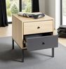 Nachtkommode >55496< 2 Schubladen, anthrazit, eiche Dekor, schwarz - 40x50x45 (BxHxT) Bild 3