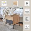 Nachtkommode >55496< 2 Schubladen, anthrazit, eiche Dekor, schwarz - 40x50x45 (BxHxT) Bild 5