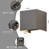 ZMH 5W LED Wandleuchte, 2 Stück - Außen-/Innenwandlampe Grau, Verstellbarer Doppelstrahl Wasserdicht IP65 230V 3000K Bild 3