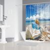M&W DAS DESIGN Duschvorhang 180x200 Shower curtains Anti schimmel Waschbar Meer Strand und Bücher Bild 2