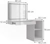Schminktisch Sherry Weiß/Weiß Hochglanz 120 cm 3 Teile Vicco Bild 2