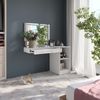Schminktisch Sherry Weiß/Weiß Hochglanz 120 cm 3 Teile Vicco Bild 5