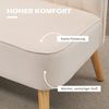HOMCOM 2-Sitzer Zweisitzer, Loveseat mit Leinenoptik, Doppelsofa mit Holzbeine, Polstersofa 1 Teile, für Wohnzimmer, Cremeweiß Bild 3
