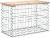 vidaXL Gartenbank aus Gabionen 63x31,5x42 cm Massivholz Kiefer 834344 Bild 5
