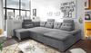 Couch Nalo Sofa Schlafcouch Bettsofa Schlafsofa Sofabett Wohnlandschaft ausziehbar dunkelgrau Ottomane links U-Form Bild 2