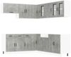 vidaXL 11-tlg. Küchenschrank-Set Kalmar Betongrau Holzwerkstoff 3314915 Bild 2